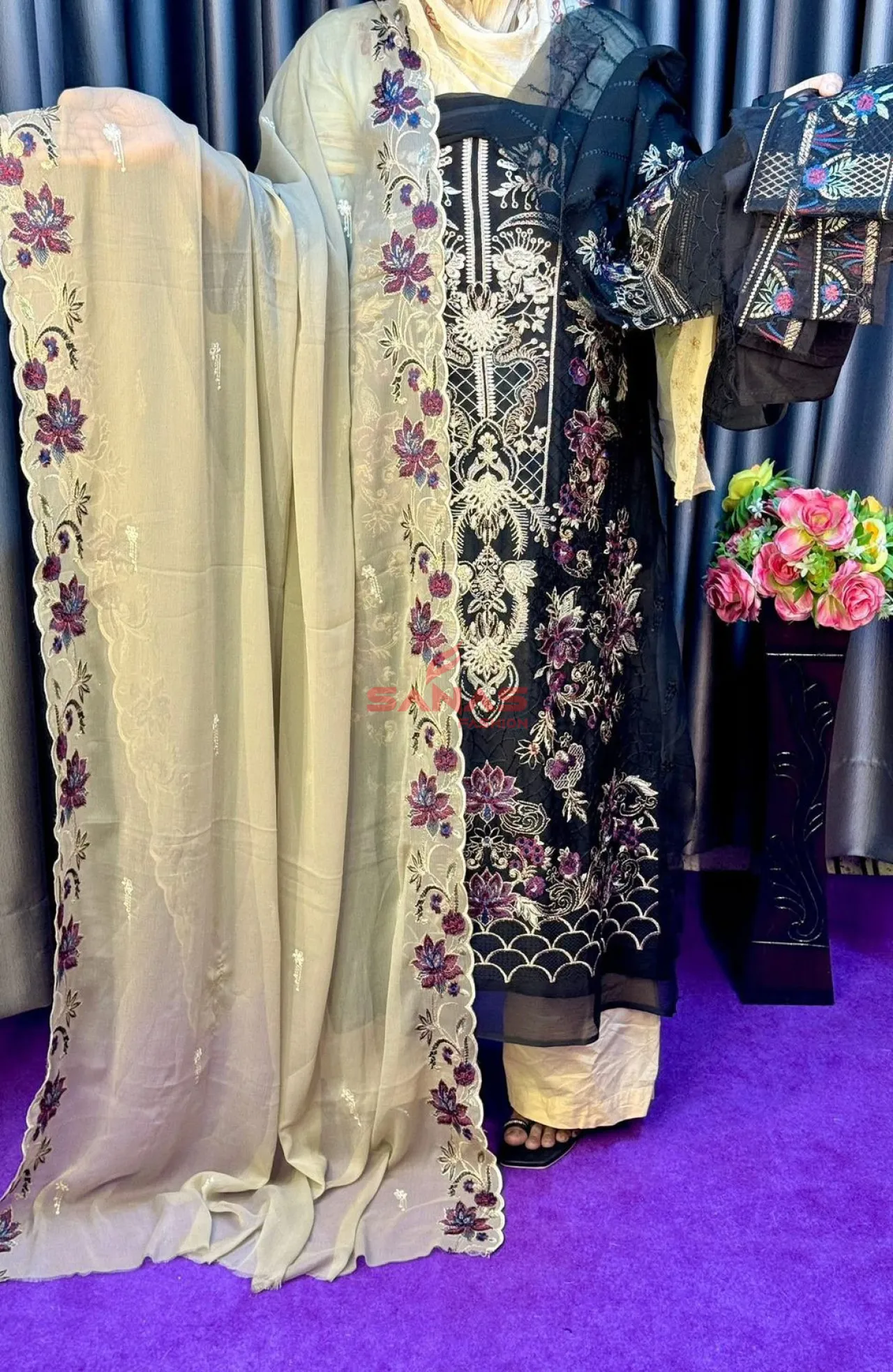 Pakistani Unstitch Luxury,Weightless & Soft Chiffon 3ps (P-BF62)